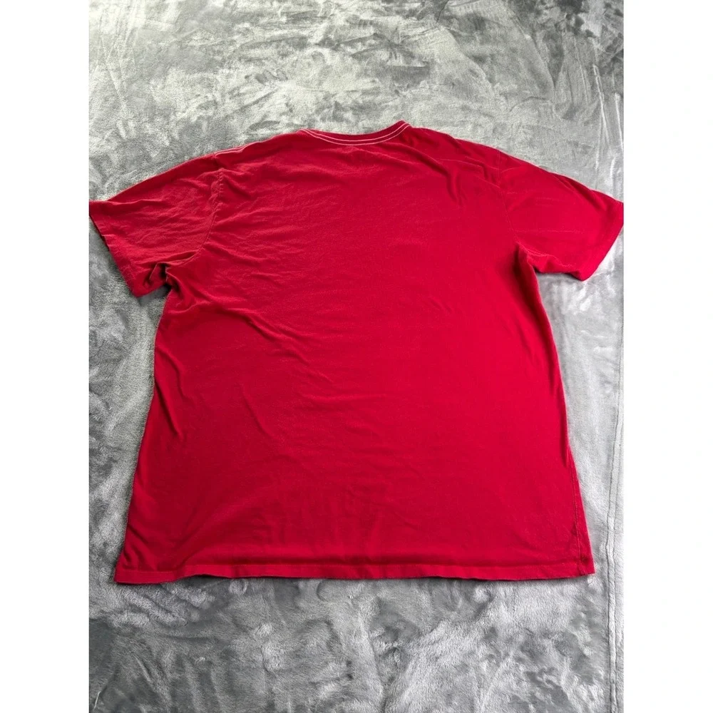 True Religion Buddha Guitar World Tour Men's T-Shirt XXL Red Large Front Graphic